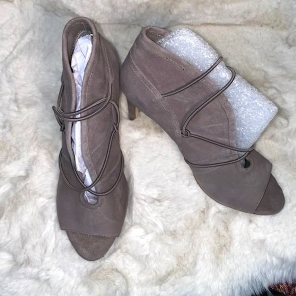 Dark Stone Peep Toe Booties - Picture 2 of 4